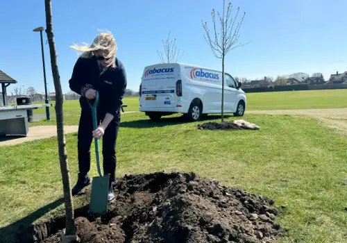 Abacus plants more trees with RACE at Carvers Recreation Ground